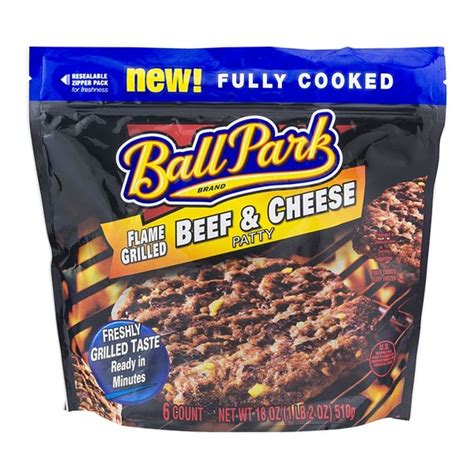 Ball Park Flame Grilled Beef And Cheese Patty 6 Ct From Market Basket