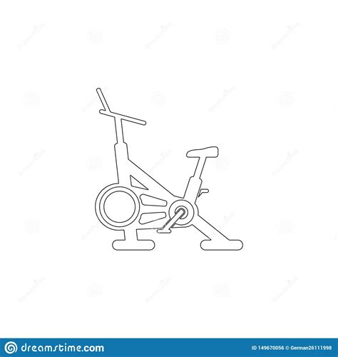 Stationary Bike. Flat Vector Icon Stock Vector - Illustration of device ...