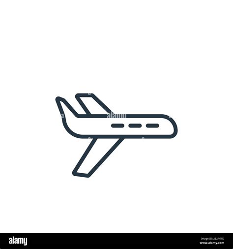 Airplane Outline Vector Icon Thin Line Black Airplane Icon Flat