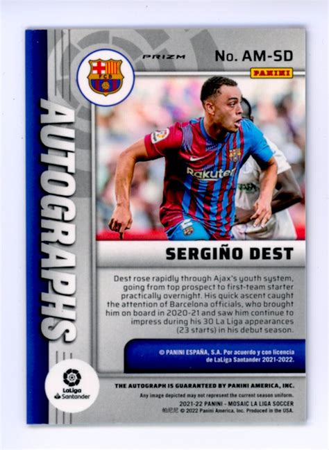 2021 22 Sergino Dest Panini Mosaic Silver Refractor FC Barcelona