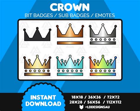 Twitch Subscriber Badges Twitch Sub Badges Crown Etsy