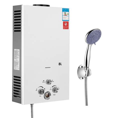Tankless Water Heater 8L Outdoor Portable Gas Hot Water Heater Instant Propane Water Heater