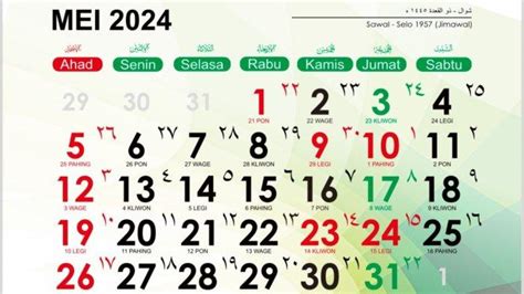 Daftar Tanggal Merah Di Bulan Mei Sesuai Kalender 2024 Ada Hari Buruh