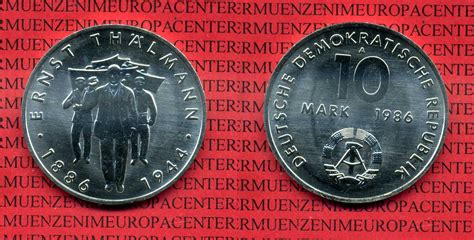 10 Mark DDR Gedenkmünze Cu Ni DDR 10 Mark 1986 Ernst Thälmann 1886