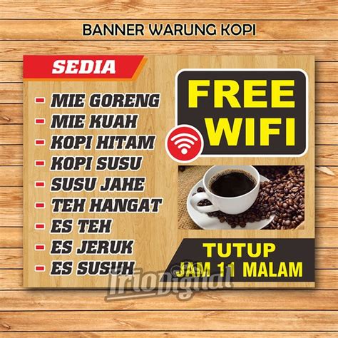 Jual BANNER WARUNG KOPI FREE WIFI di Lapak Tridi Printing | Bukalapak