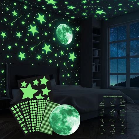 Glow In The Dark Wandstickers St Lichtgevende Stippen Sterren En