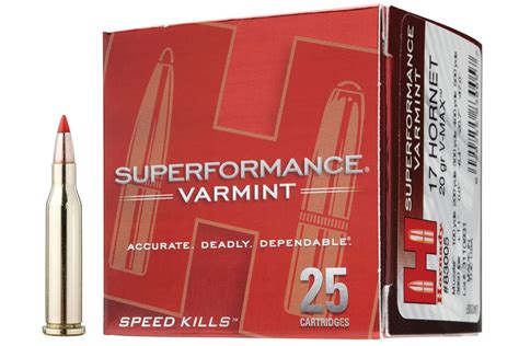 Hornady 17 Hornet 20 Gr V Max Superformance Varmint 25 Box Sportsman