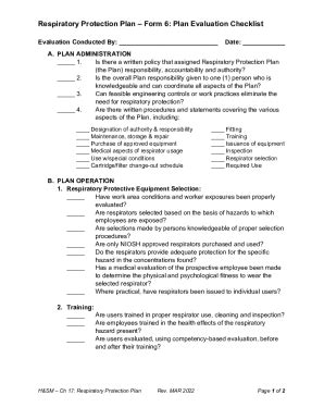 Fillable Online Respiratory Protection Program GuidelinesOccupational