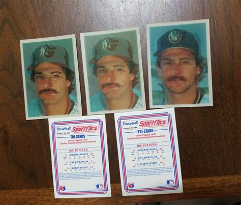 1986 Sportflics Tri Stars Don Mattingly Cal Ripken Jr Robin Yount Card