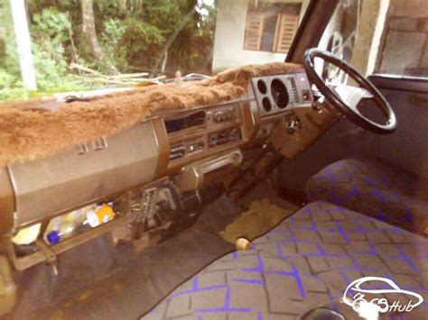 the interior of an old car is covered in fur