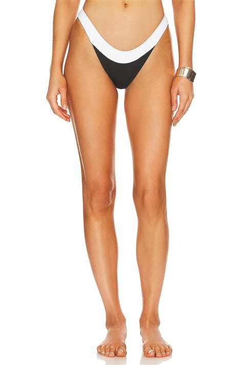 GIGI C Brett Bikini Bottom In Black White REVOLVE