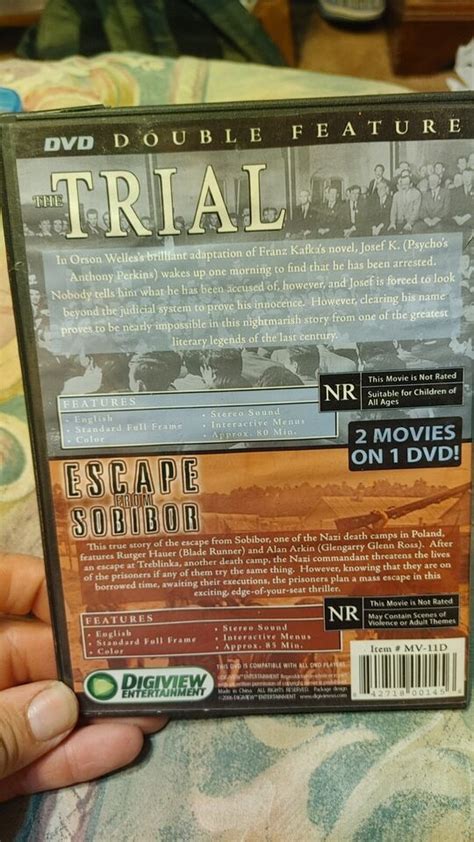 The Trial Escape From Sobibor Double Feature 2006 DVD Estate Item As