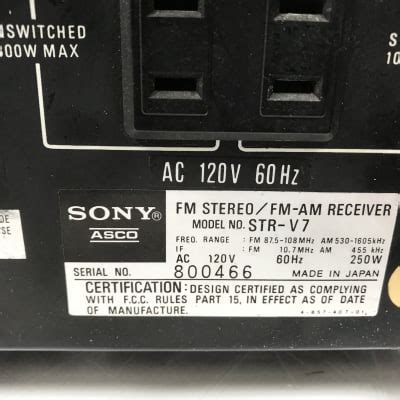 Sony STR V7 Vintage AM FM Amplifier Stereo Receiver Reverb