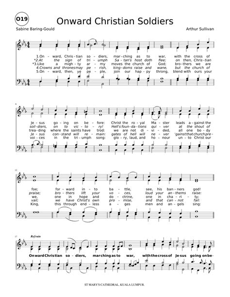 Onward Christian Soldiers Sheet Music For Piano Solo Easy