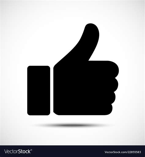 Thumb Up Symbol Like Icon Flat Style Royalty Free Vector