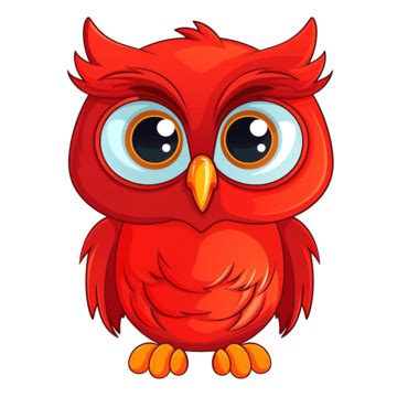 A Red Cartoon Owl A Wise Guide In Vibrant Hues Ai, Red, Cute, Owl PNG Transparent Image and ...