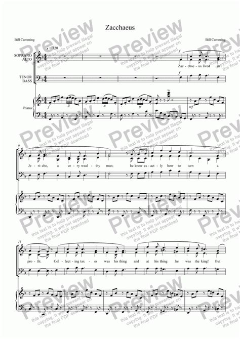 "Zacchaeus" - Download Sheet Music PDF file