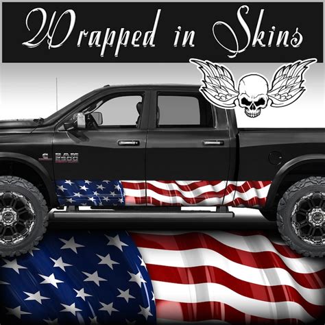 Rocker Wrap Vinyl Graphic Truck Side Decals American Flag Wrap Etsy