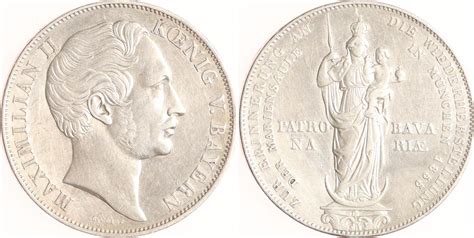 Bayern Doppelgulden 1855 Maximilian II Joseph 1848 1864 Sehr schön