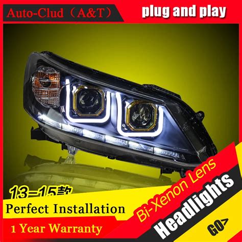 Car Styling For Honda Accord 9 led headlights For Accord head lamp Angel eye led DRL front light ...