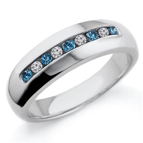 Blue Diamond Engagement Rings Wedding Bands