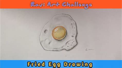 A Fried Egg Drawing On A White Background With The Words Fried Egg