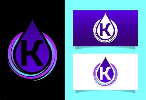 Premium Vector Initial K Monogram Alphabet With Water Drop In A