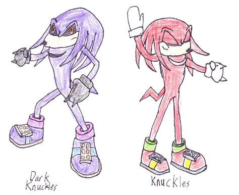 Knuckles And Dark Knuckles By Falconpawnch7 On Deviantart