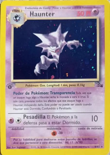 Haunter F Sil A Edici N Hologr Fica Espa Ol Pok Mon Jcc Perfecto