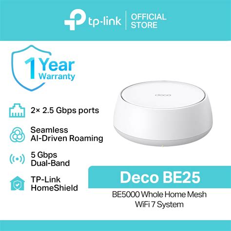 TP Link Deco BE25 BE5000 Whole Home Mesh Wi Fi 7 Mesh