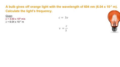 Light Equations Solving For Frequency Given Wavelength Youtube