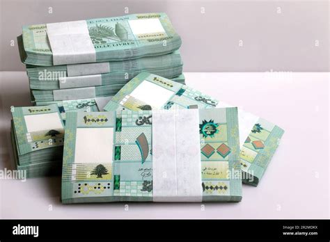 Stacks Of Lebanese Pounds Denomination Symbolizing The