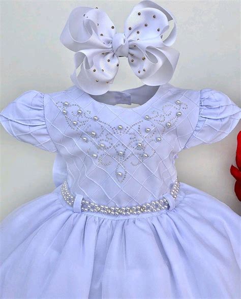 Vestido Branco Daminha Batizado Tam E Elo