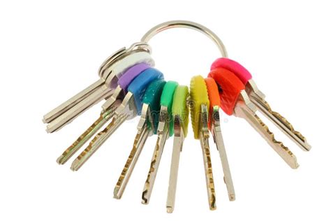 Colorful Keys On White Background Stock Image Image Of Keys Door