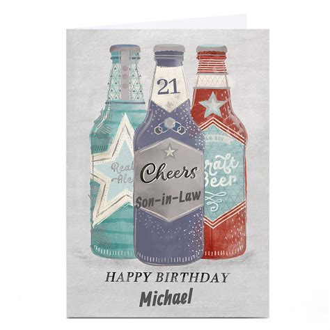 Buy Personalised Birthday Card Bottles Of Beer Cheers Editable Age For Gbp 1 79 Card