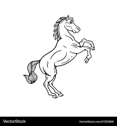 Hand drawn of traditional horse tattoo outline Vector Image