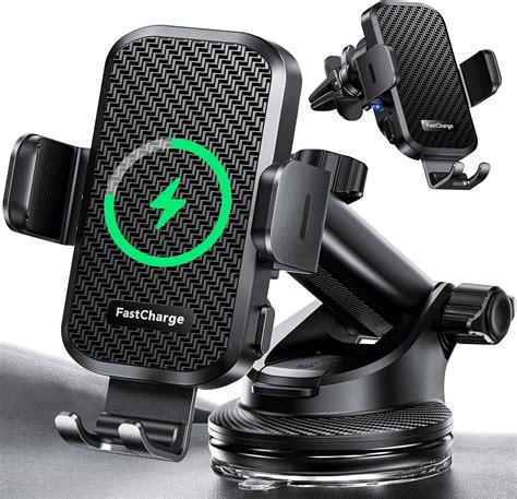 Wireless Car Charger Phone Mount Dual Coil 15w Phone Fast