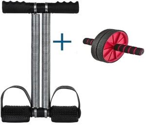 Rio Port Double Spring Tummy Trimmer With Double Wheel Ab Roller For