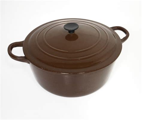 Vintage Le Creuset Dark Brown Dutch Oven by PeachyChicBoutique