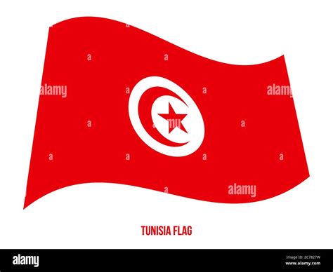 Tunisia Flag Waving Vector Illustration On White Background Tunisia