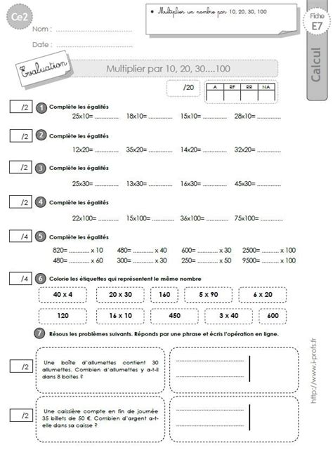 Ce Evaluation Corrig S Multiplier Par Evaluation