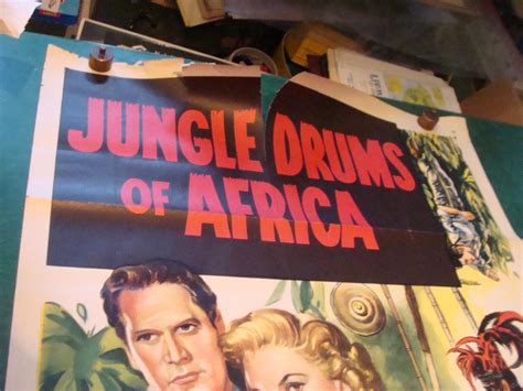 Original Movie Poster Jungle Drums Of Africa Serial 1952 Aprox 27 X