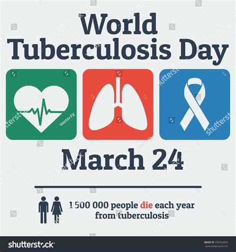 World Tuberculosis Day Medicine Poster 24th Stock Vector 376762810