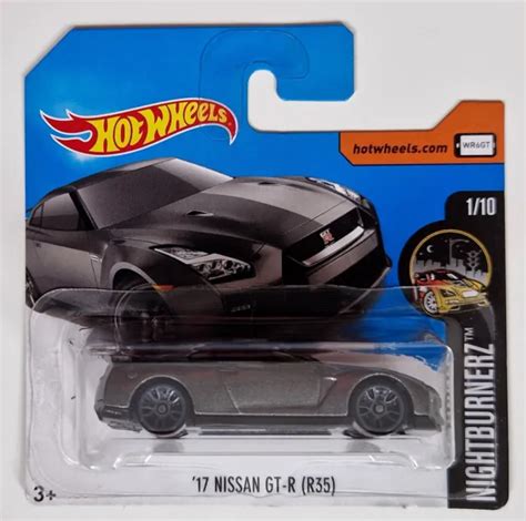 HOT WHEELS Nissan Gt R R Nightburnerz Grey Short Card PicClick UK