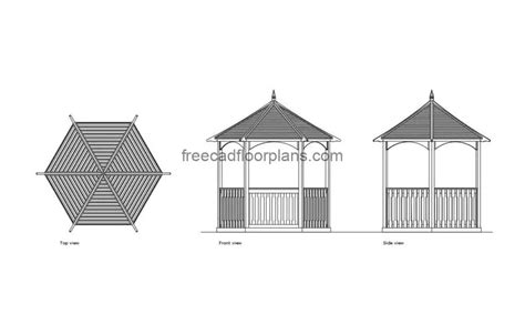 Hexagon Gazebo Free Cad Drawings