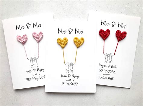 MRS MRS Card Same Sex Wedding Card Personalised Etsy UK