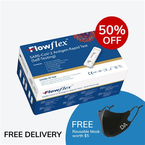 Flowflex Sars Cov 2 Antigen Rapid Test 25s Art Kits Free Reusable Mask Worth 5 Doctor