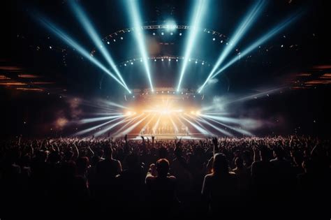 Foto De Uma Sala De Concertos Silhuetas De Pessoas Batendo Palmas