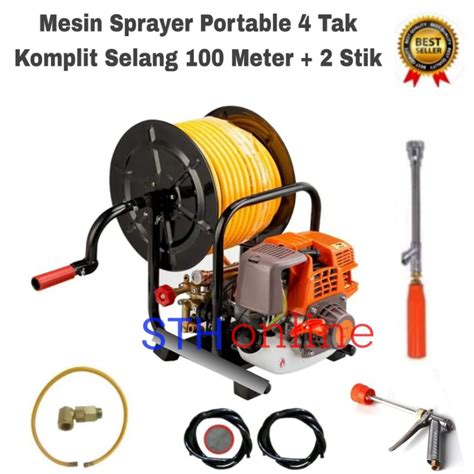 Jual Sprayer Portable 4 Tak Komplit Selang 100 Meter 2 Stik Shopee