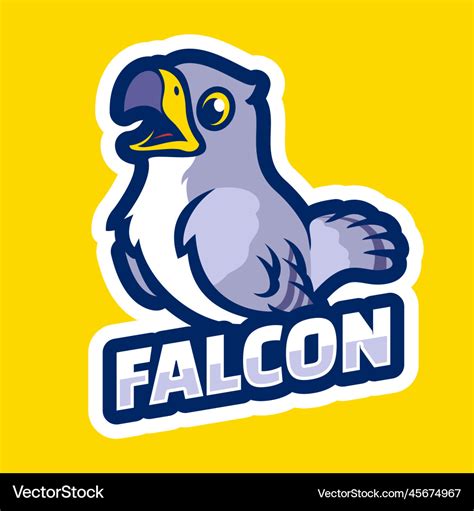 Falcon bird cartoon character mascot Royalty Free Vector